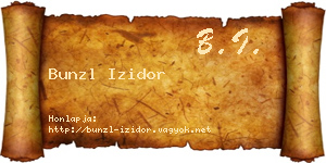 Bunzl Izidor névjegykártya